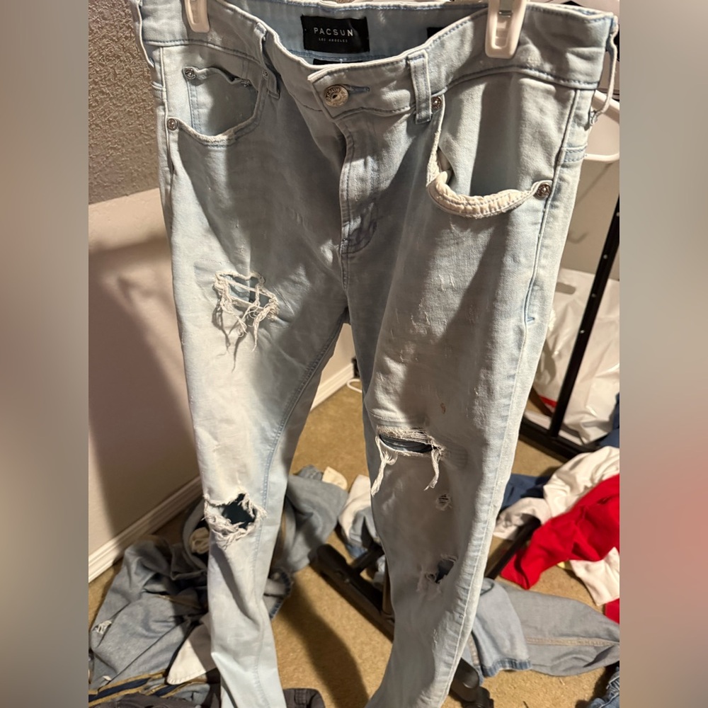 PacSun Sky Blue Ripped Jeans